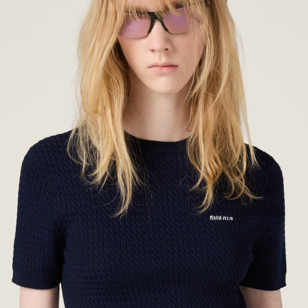 Cashmere And Silk Cable-Knit Crew-Neck Sweater