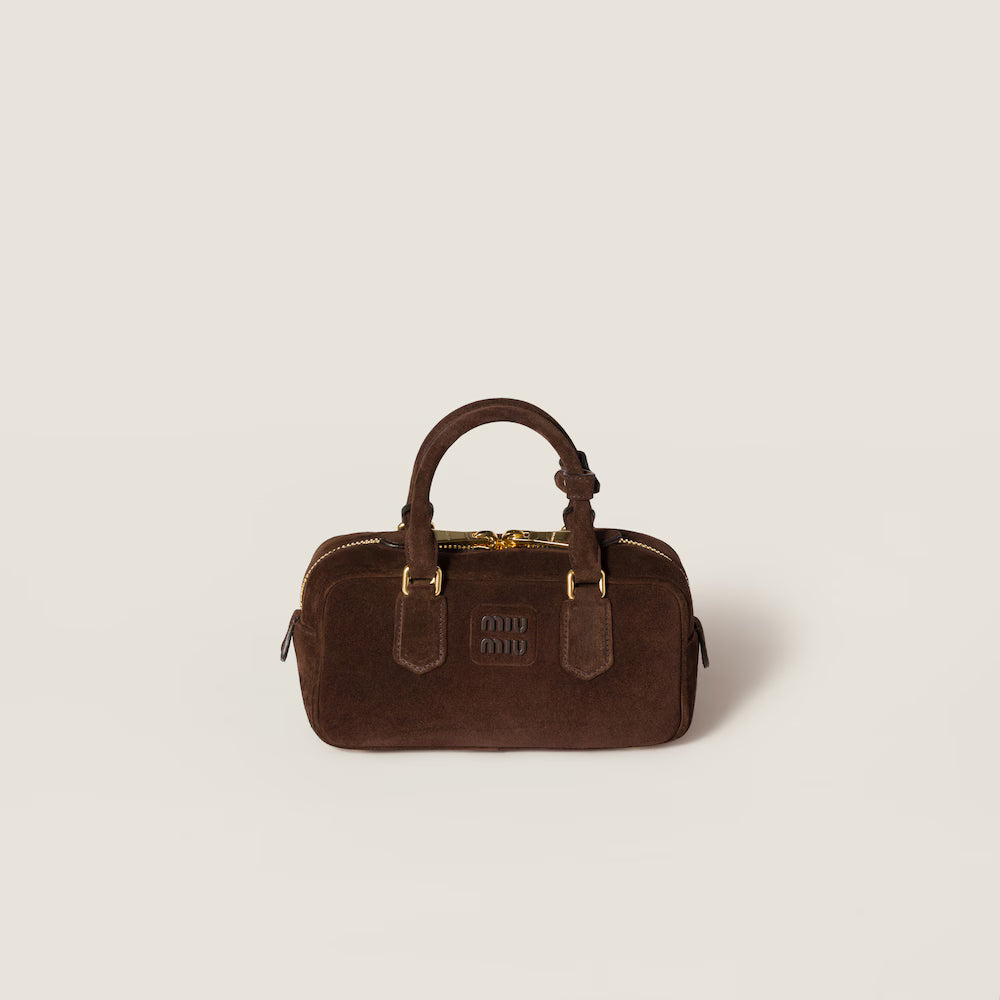 Arcadie Padded Suede Top-Handle Bag