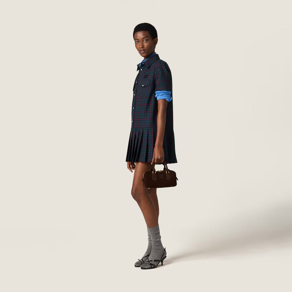 Arcadie Padded Suede Top-Handle Bag