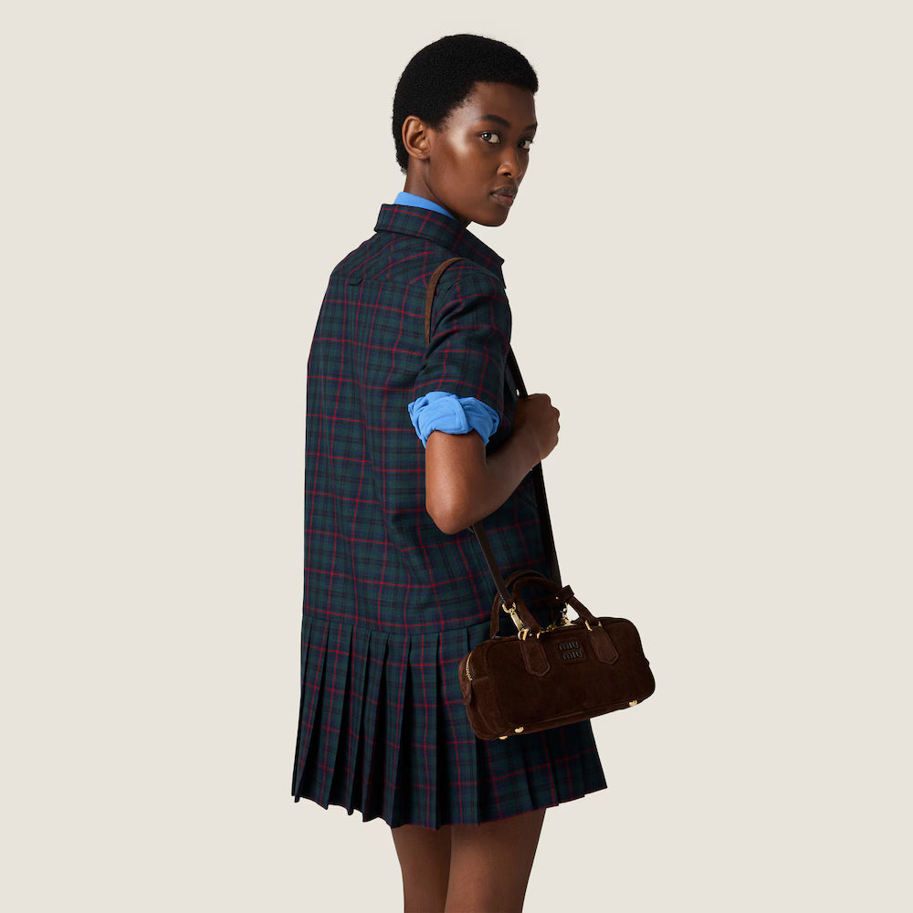 Arcadie Padded Suede Top-Handle Bag