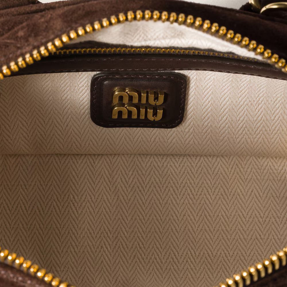 Arcadie Padded Suede Top-Handle Bag