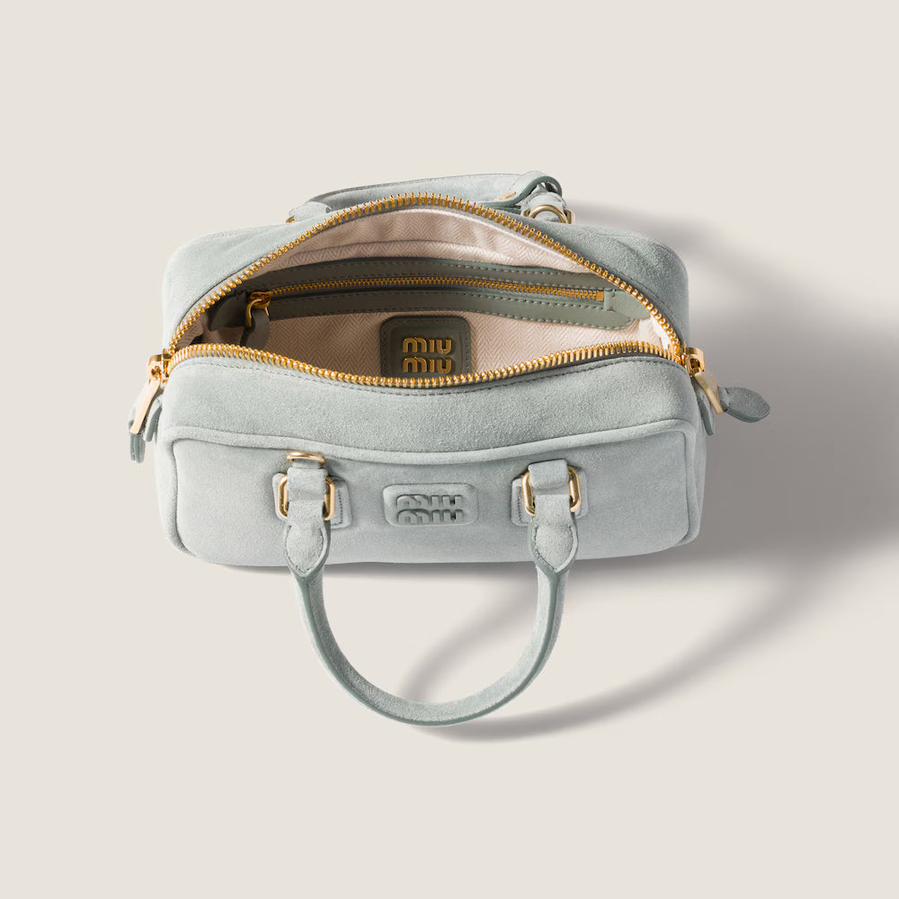 Arcadie Padded Suede Top-Handle Bag