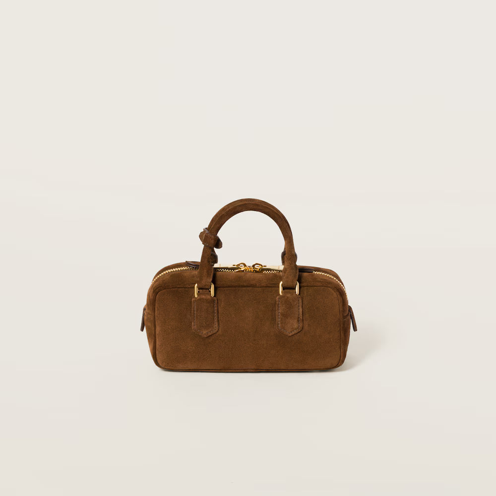 Arcadie Padded Suede Top-Handle Bag