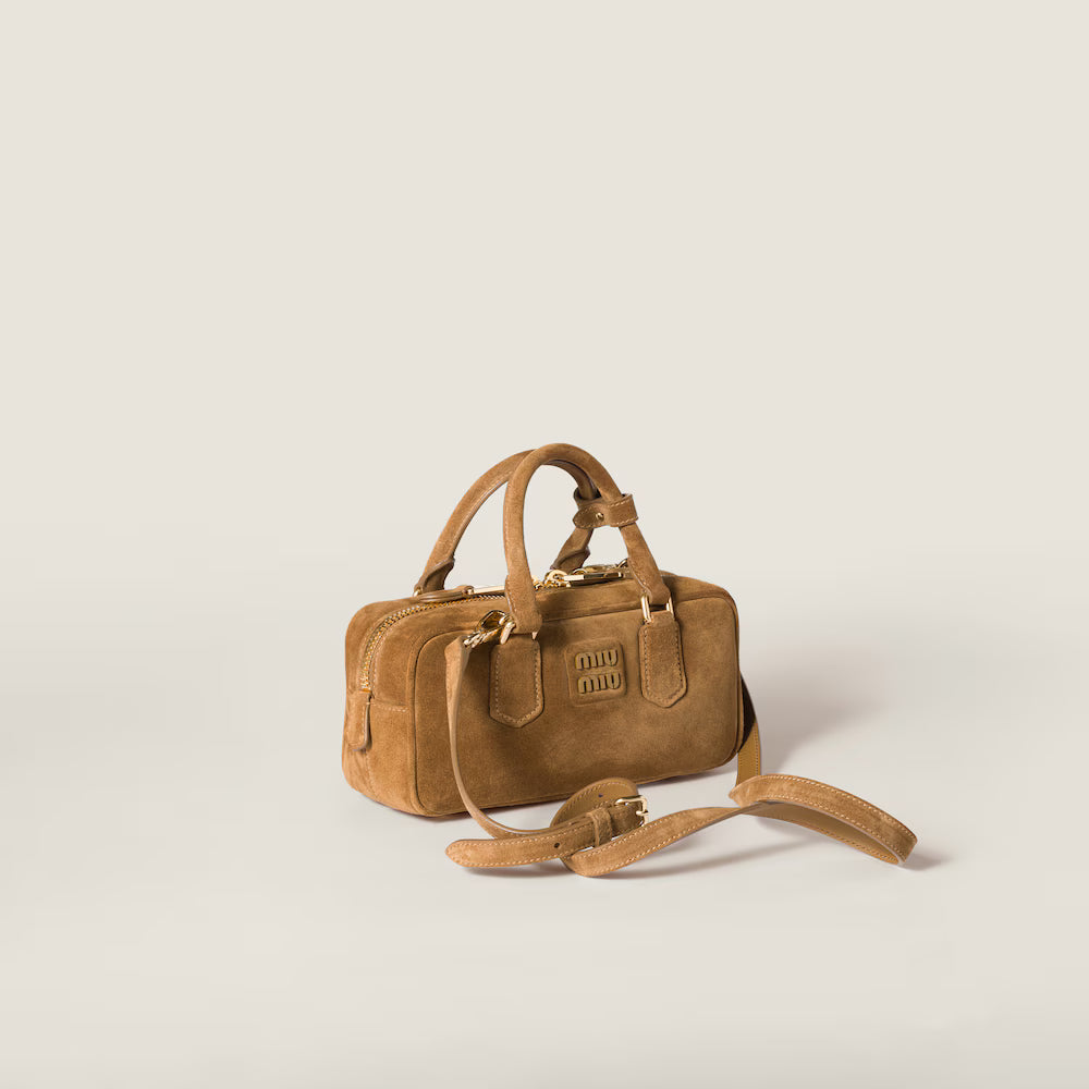 Arcadie Padded Suede Top-Handle Bag