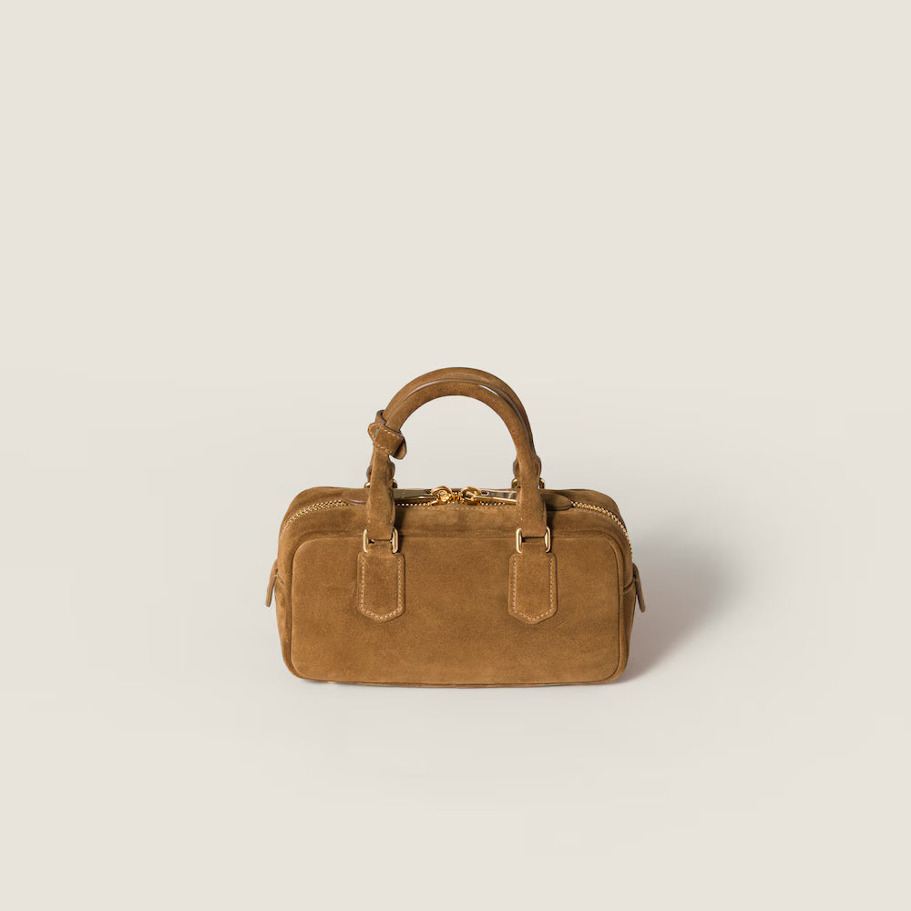 Arcadie Padded Suede Top-Handle Bag