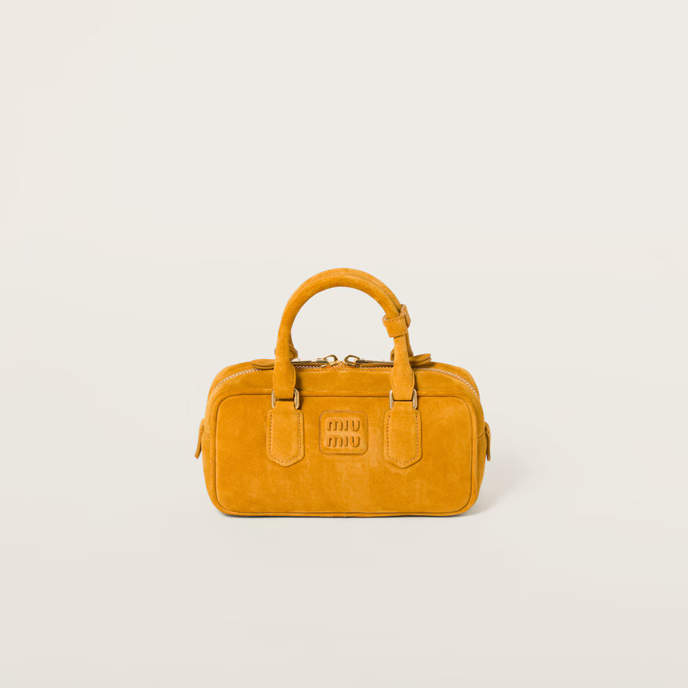 Arcadie Padded Suede Top-Handle Bag