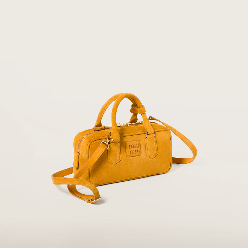 Arcadie Padded Suede Top-Handle Bag
