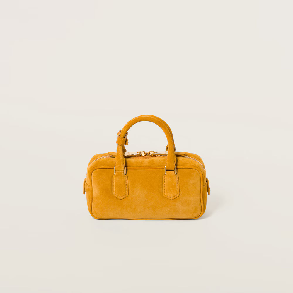 Arcadie Padded Suede Top-Handle Bag