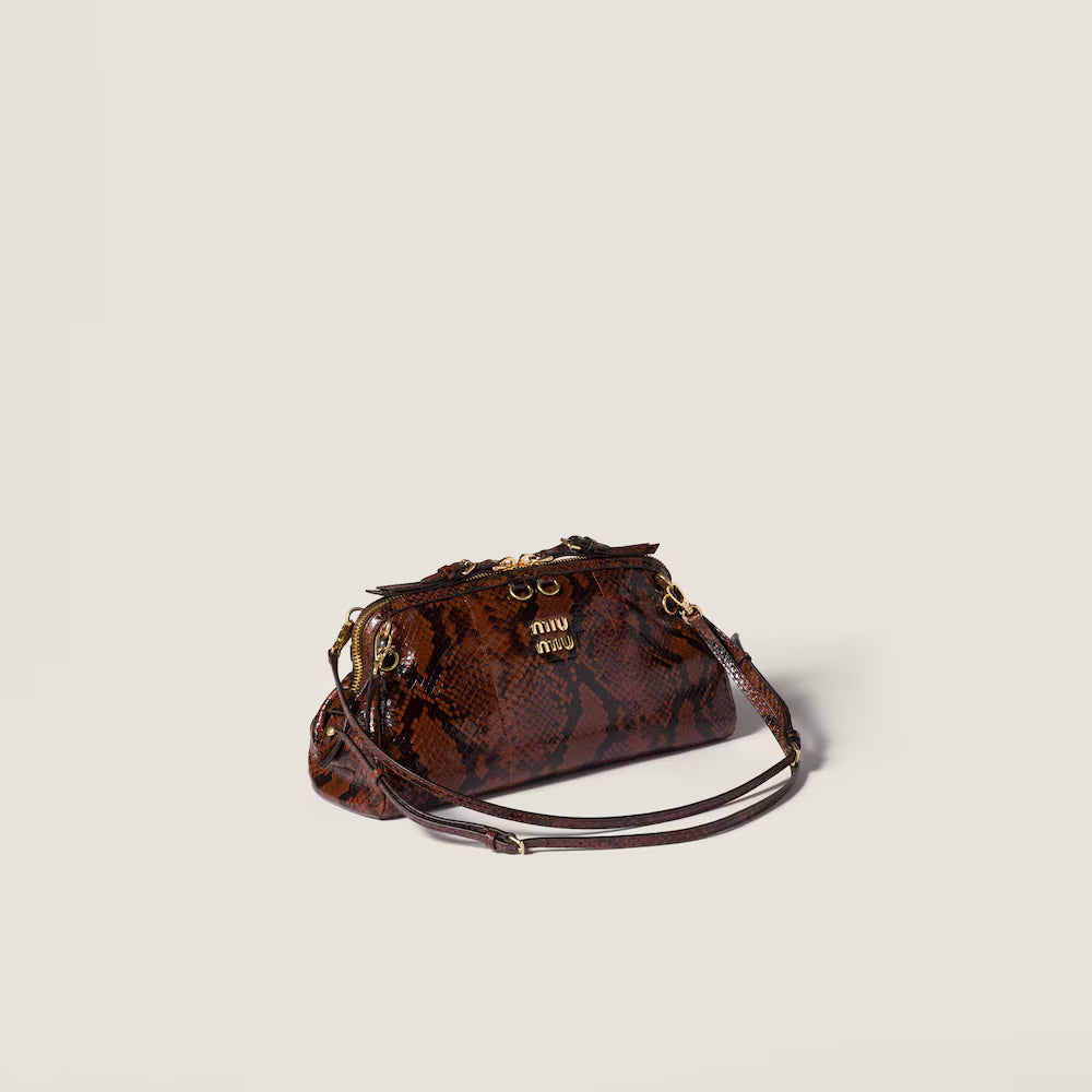 Python-Print Ayers Leather Clutch