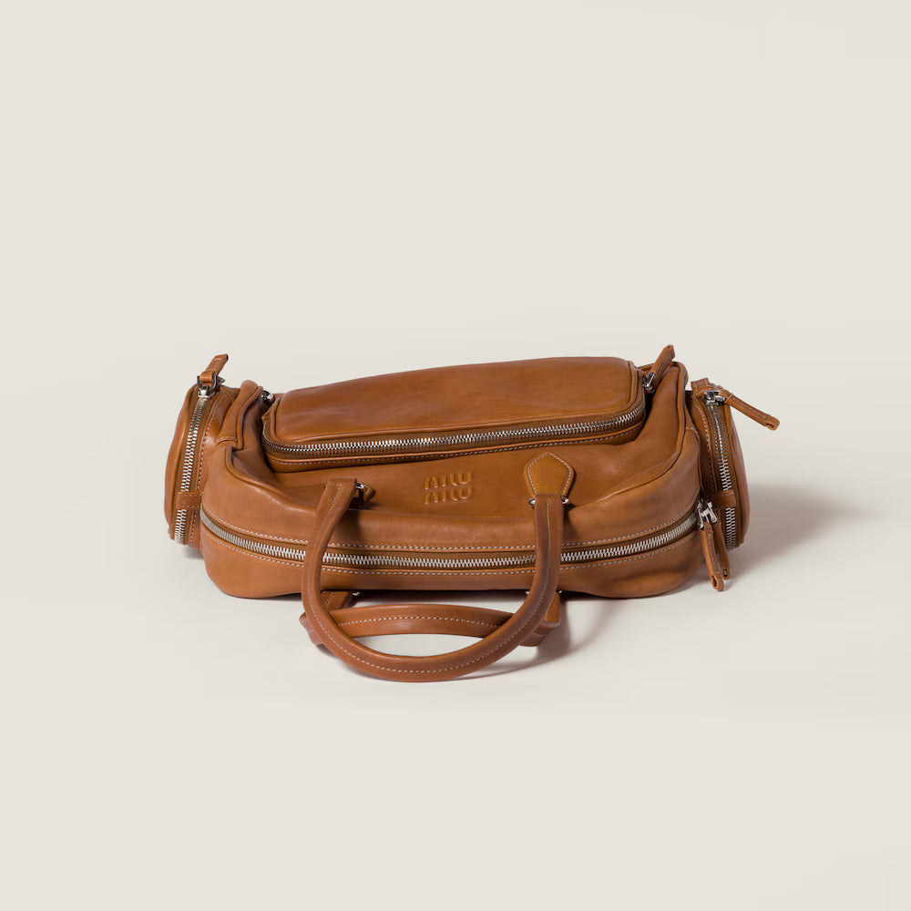 Pocket Nappa Leather Top-Handle Bag