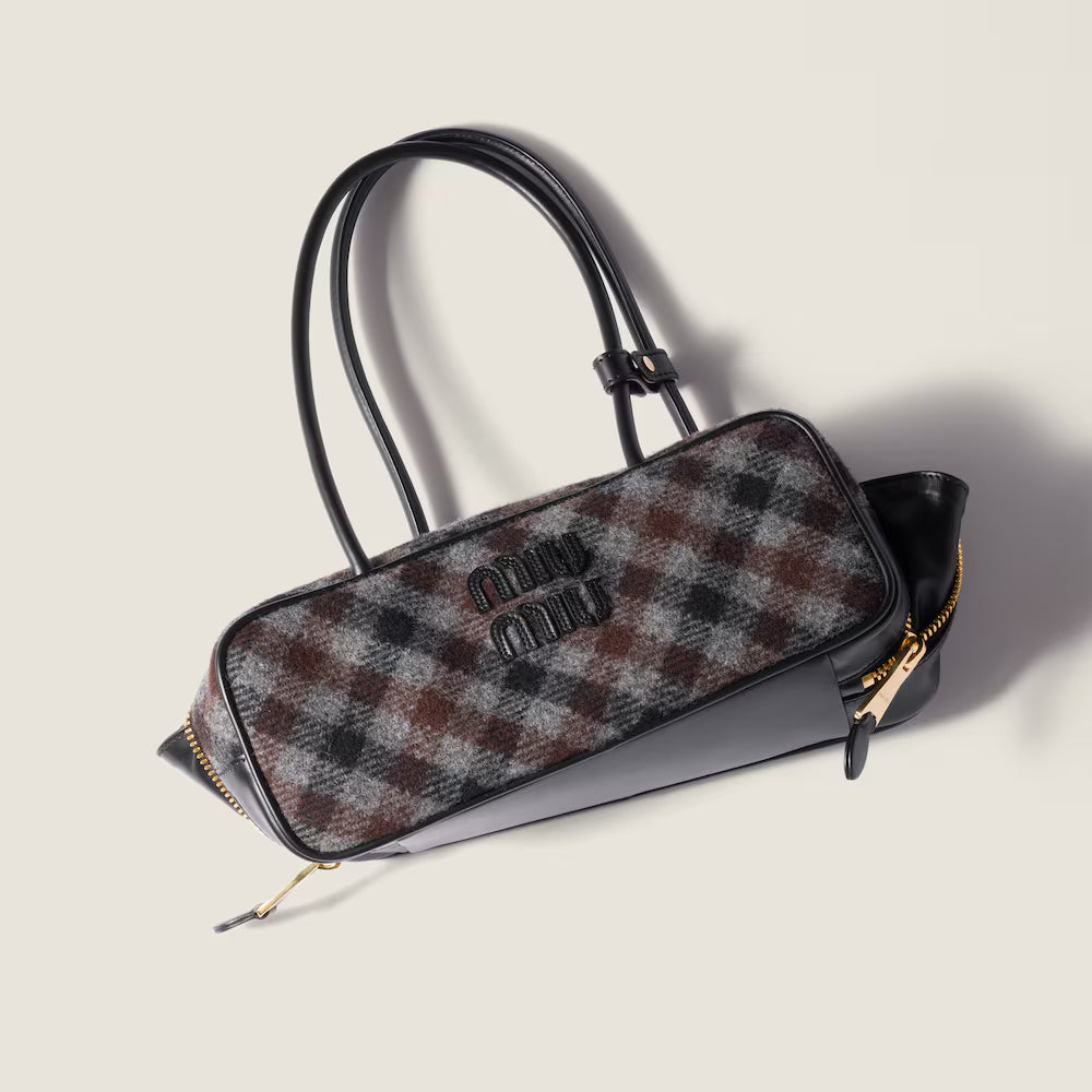 Beau Plaid and Leather Bag