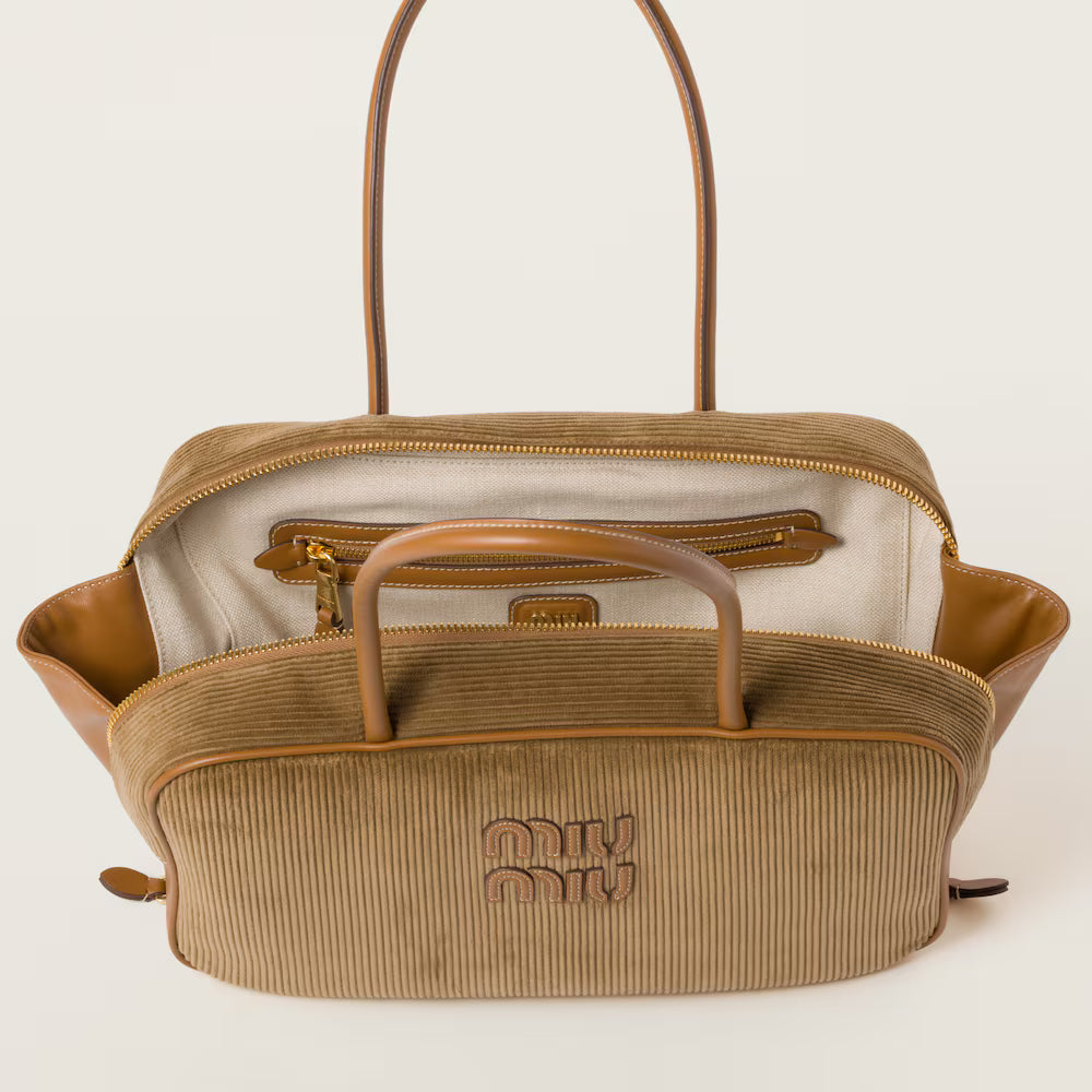 Beau Corduroy Top-Handle Bag
