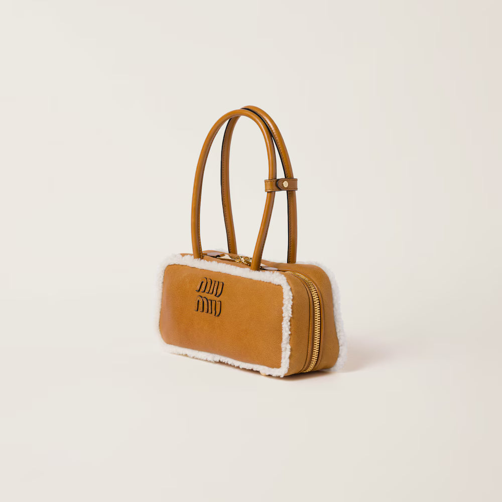 Beau Shearling Top-Handle Bag