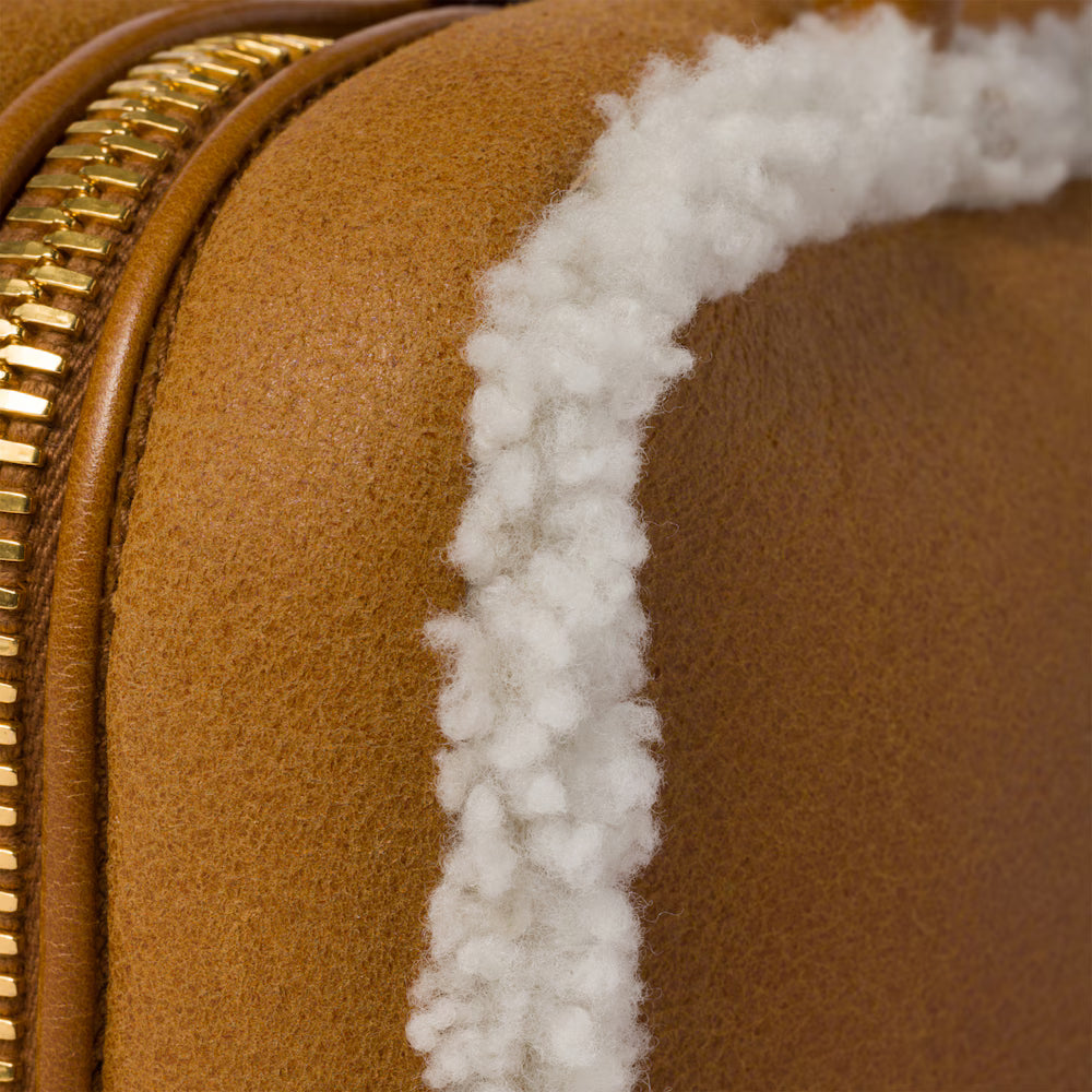 Beau Shearling Top-Handle Bag