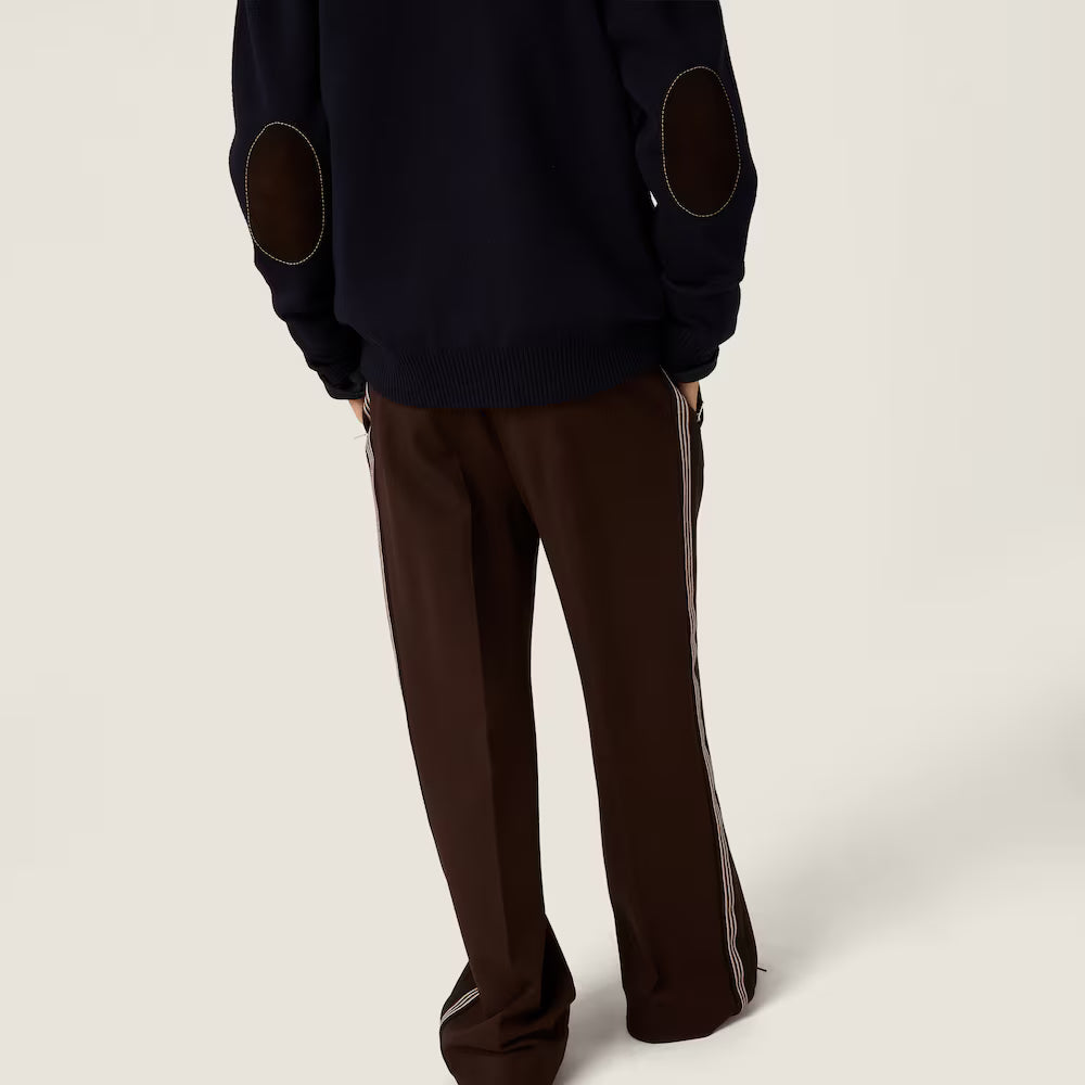 Wool And Leather Zipper Cardigan