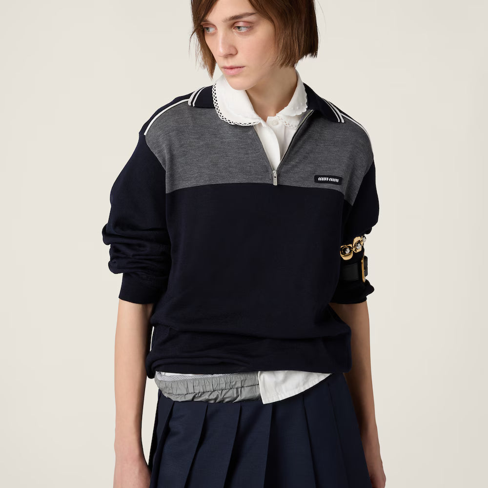 Cotton And Silk Polo Shirt