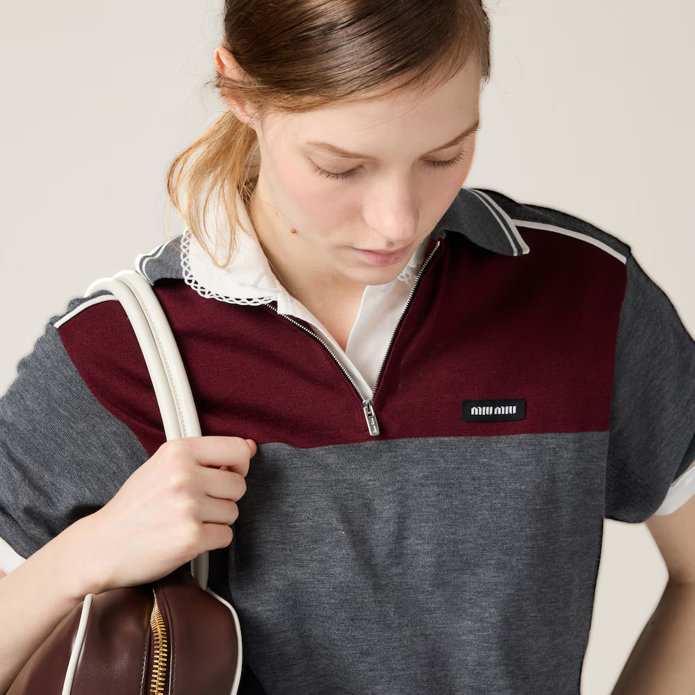 Cotton And Silk Polo Shirt