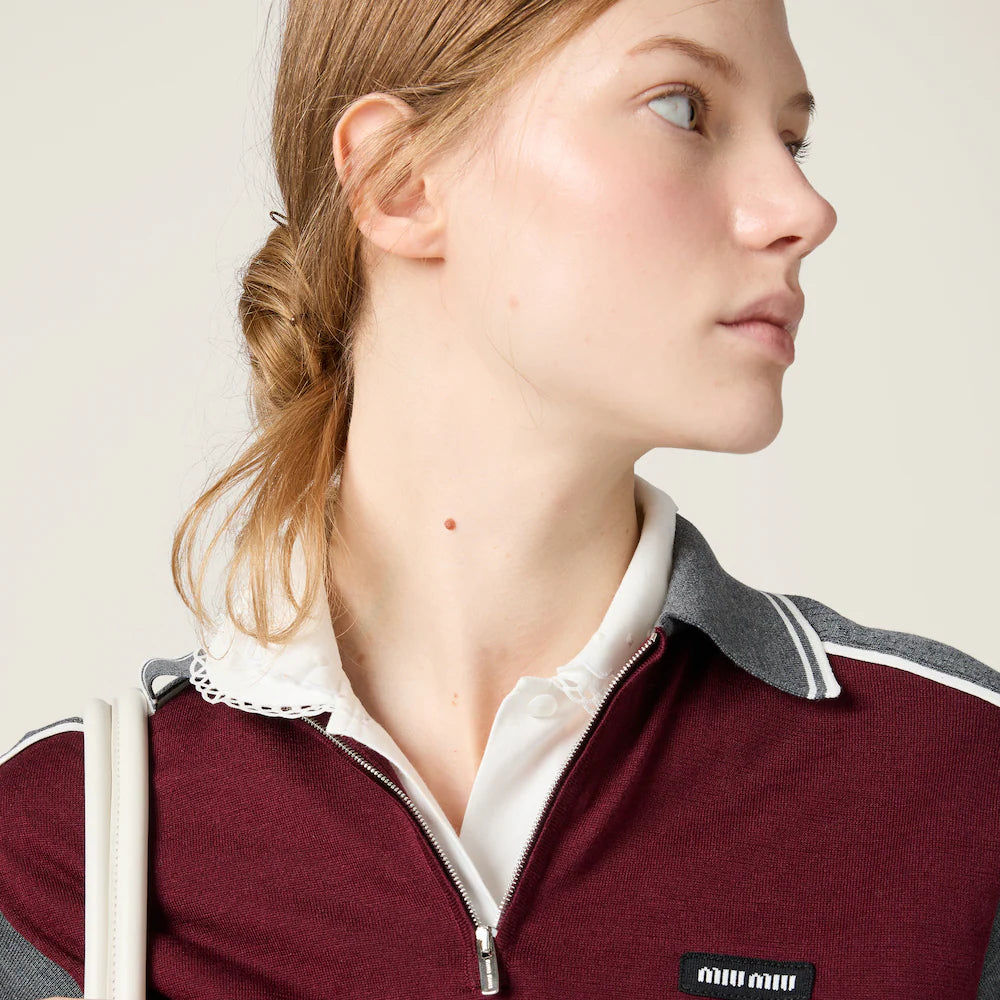 Cotton And Silk Polo Shirt