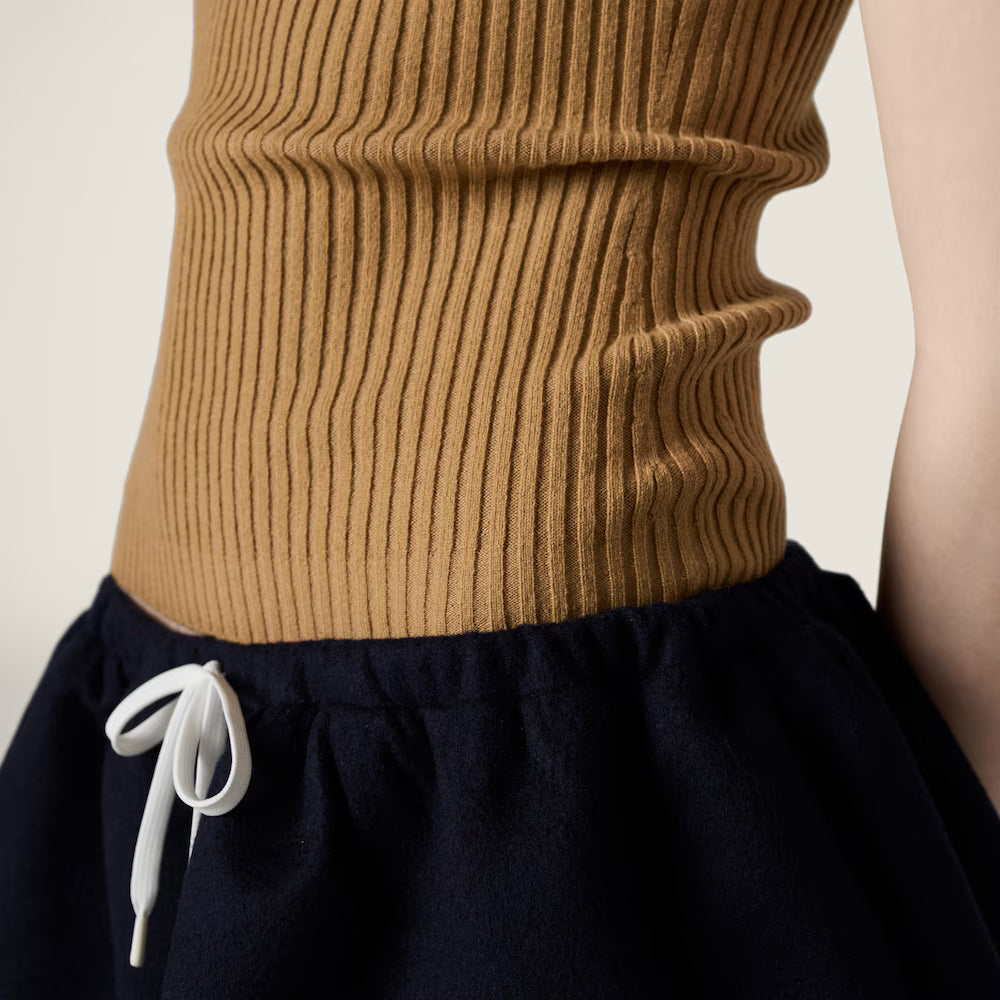 Ribbed Knit Cashmere Polo Sweater