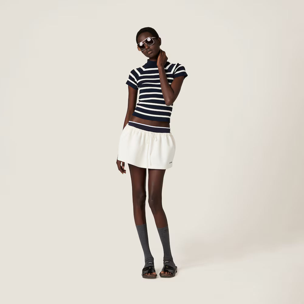 Striped Mock Turtleneck Sweater