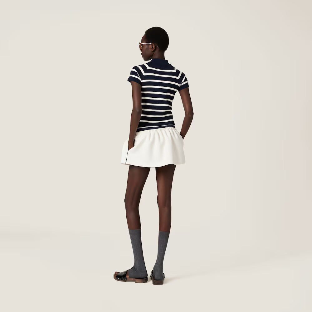 Striped Mock Turtleneck Sweater